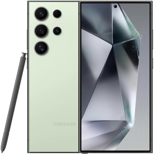 Samsung Galaxy S24 Ultra 5G Unlocked Smartphone - 256GB AI Phone with S Pen, 120Hz AMOLED Screen, 200MP Camera & Night Mode | Titanium Green (Renewed) with 45W Fast Charger - Perfect for Business Professionals & Mobile Photography Enthusiasts