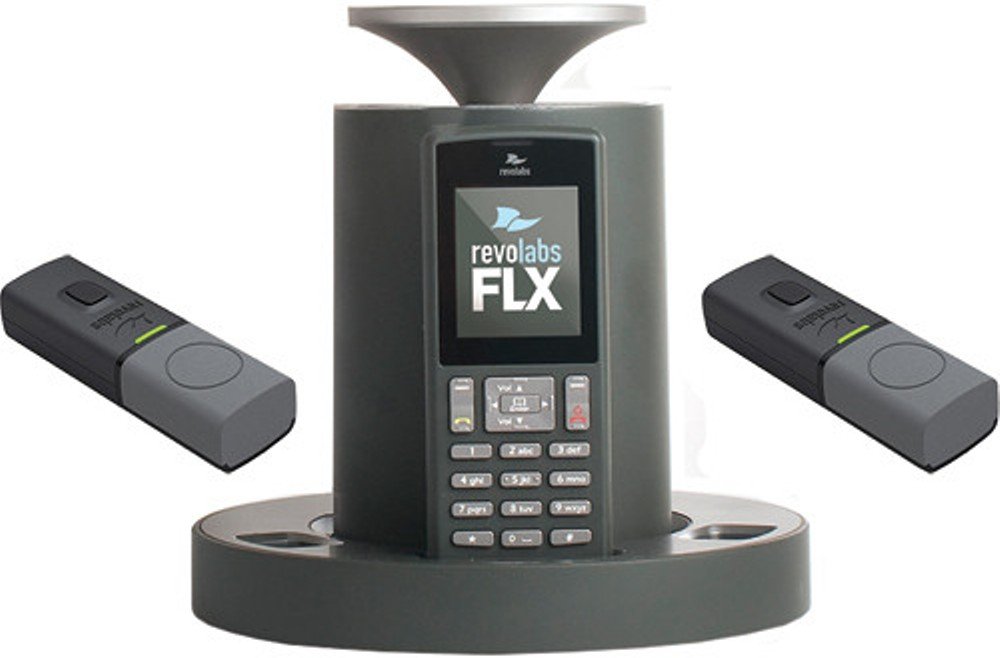 Revolabs 10-FLX2-200-POTS Wireless Conference Phone for Analog Lines - Omnidirectional Mic for Clear Audio - Ideal for Office Meetings & Remote Collaboration