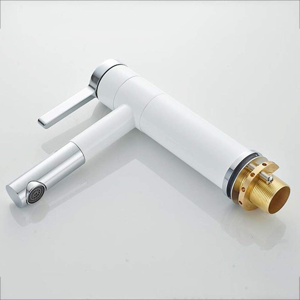 360° Rotatable Single Lever Bathroom Sink Faucet - Elegant White European Design Countertop Basin Mixer Tap for Bathroom & Kitchen (H:30cm) - Perfect for Modern Homes, Apartments, and Renovation Projects