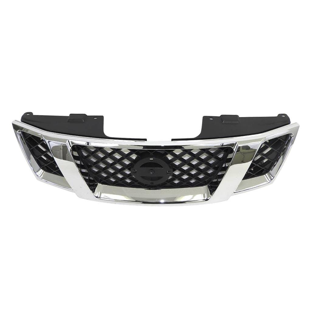 Chrome Black Front Grille Replacement for 2008-2012 Nissan Pathfinder - Perfect Fit, Direct OEM Replacement (Part# 62310ZS00A NI1200251) - Upgrade Your Vehicle's Appearance for Daily Driving & Off-Road Adventures