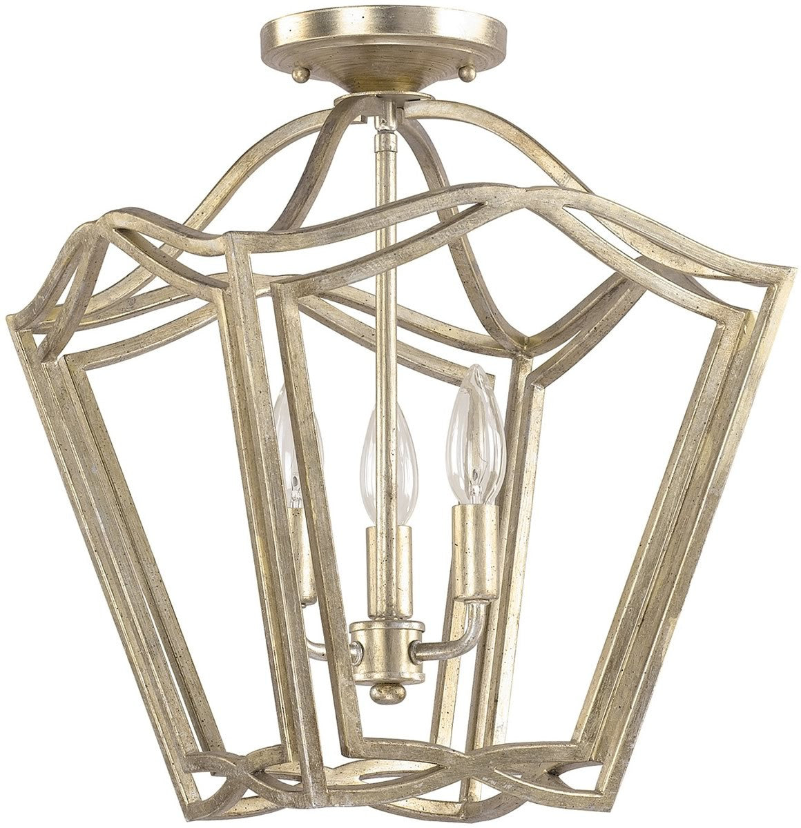 13W Foyers 3-Light Chandelier in Winter Gold Finish - Elegant Entryway Lighting for Hallway, Staircase & Dining Room Decor