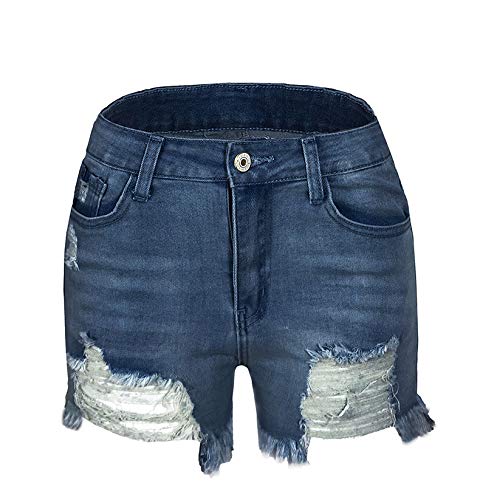 AAZJSS Women's High Waisted Ripped Denim Shorts - Stretch Distressed Jean Shorts with Pockets | Casual Summer Fashion for Beach, Party & Streetwear