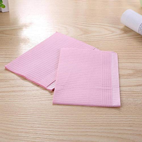 **Disposable Dental Bibs Waterproof 125 Pack, Pink 13