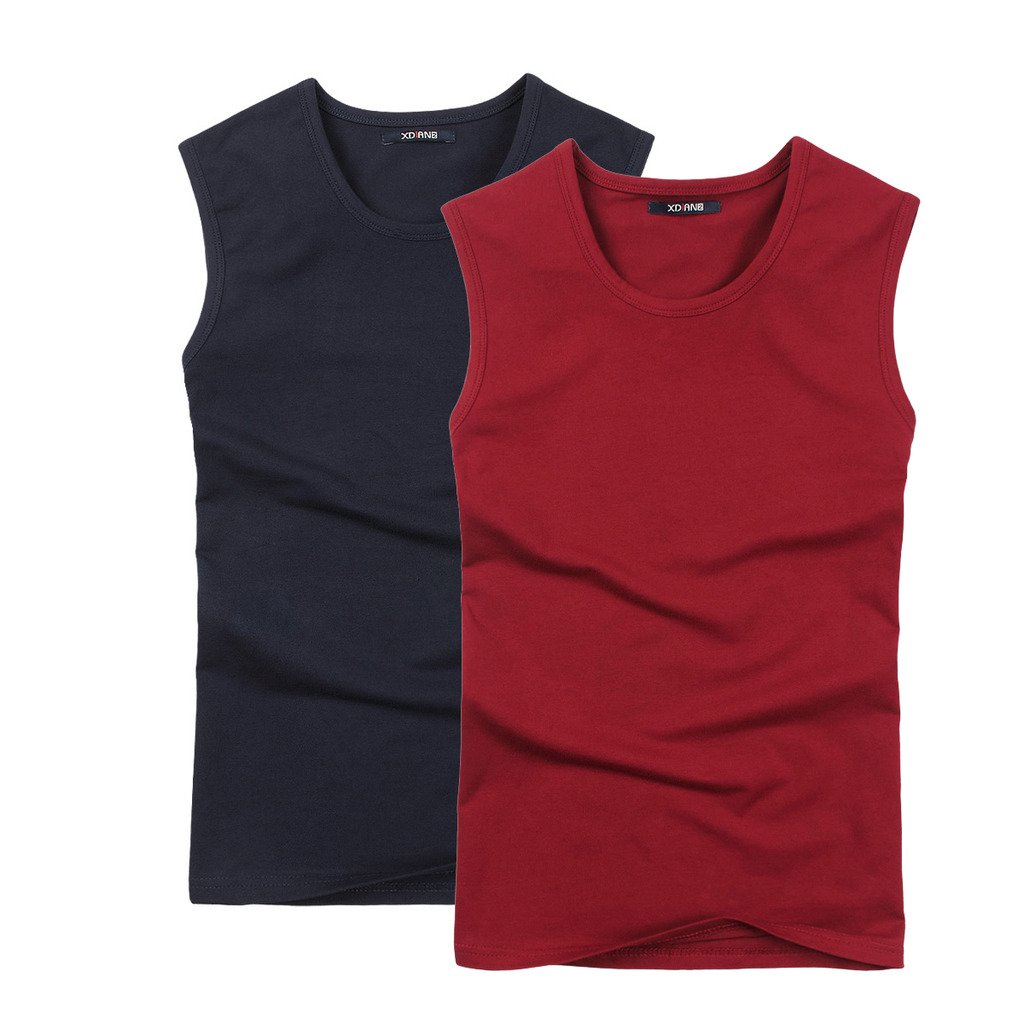 Men's Breathable Cotton Tank Tops Pack of 2 - Summer Workout Gym Running Athletic Shirts for Men