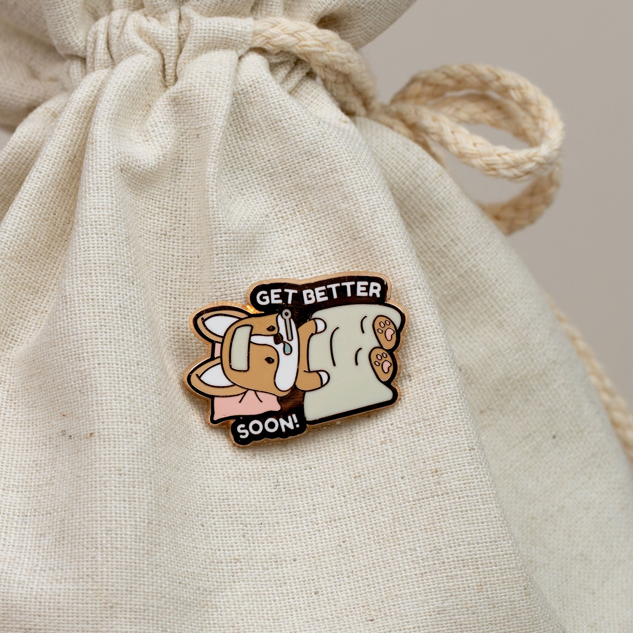Get Well Soon Enamel Pin - Cute Motivational Gift for Recovery & Encouragement - Perfect for Backpacks, Jackets, and Gifts