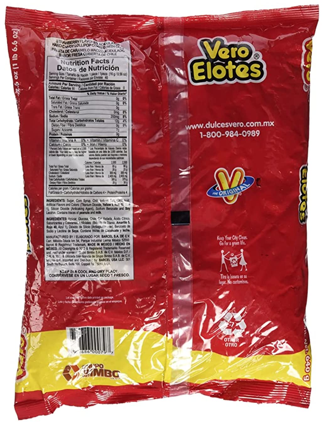 Vero Elotes Mexican Candy - 40 Pieces of Sweet & Spicy Tamarind Treats - Perfect for Parties, Gifts & Snacking