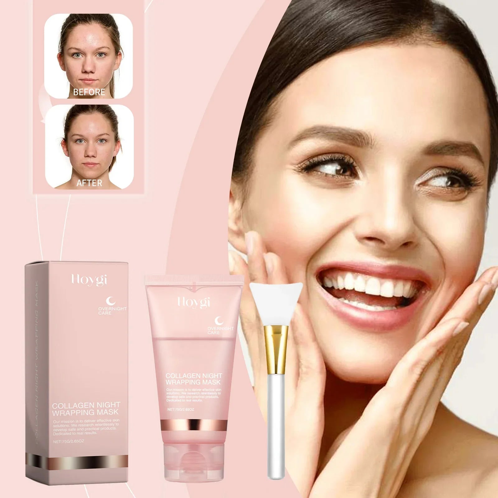 Best Collagen Night Mask for Anti-Aging & Skin Rejuvenation - Deep Hydration & Wrinkle Reduction - Perfect for Nighttime Skincare Routine & Beauty Sleep