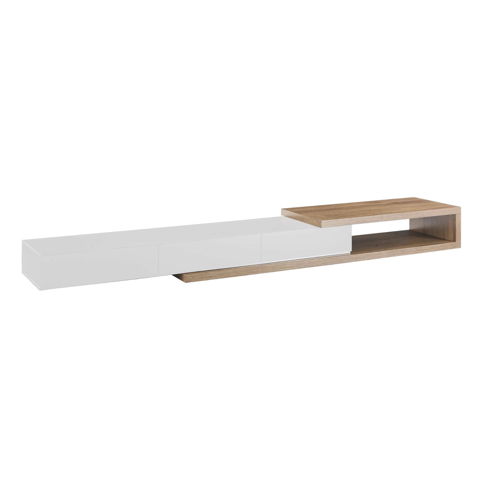 Criterion™ Expandable TV Stand with Concertina Design in Solid Oak - Perfect for Living Room, Home Theater & Entertainment Centers