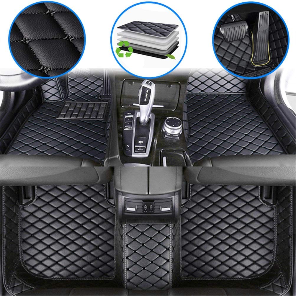 Premium Custom Fit Car Floor Mats for Audi A3 Sedan 2013-2019 - Waterproof Leather All-Weather Protection, Anti-Slip Full Coverage Liners Complete Set - Perfect for Daily Commuting & Road Trips