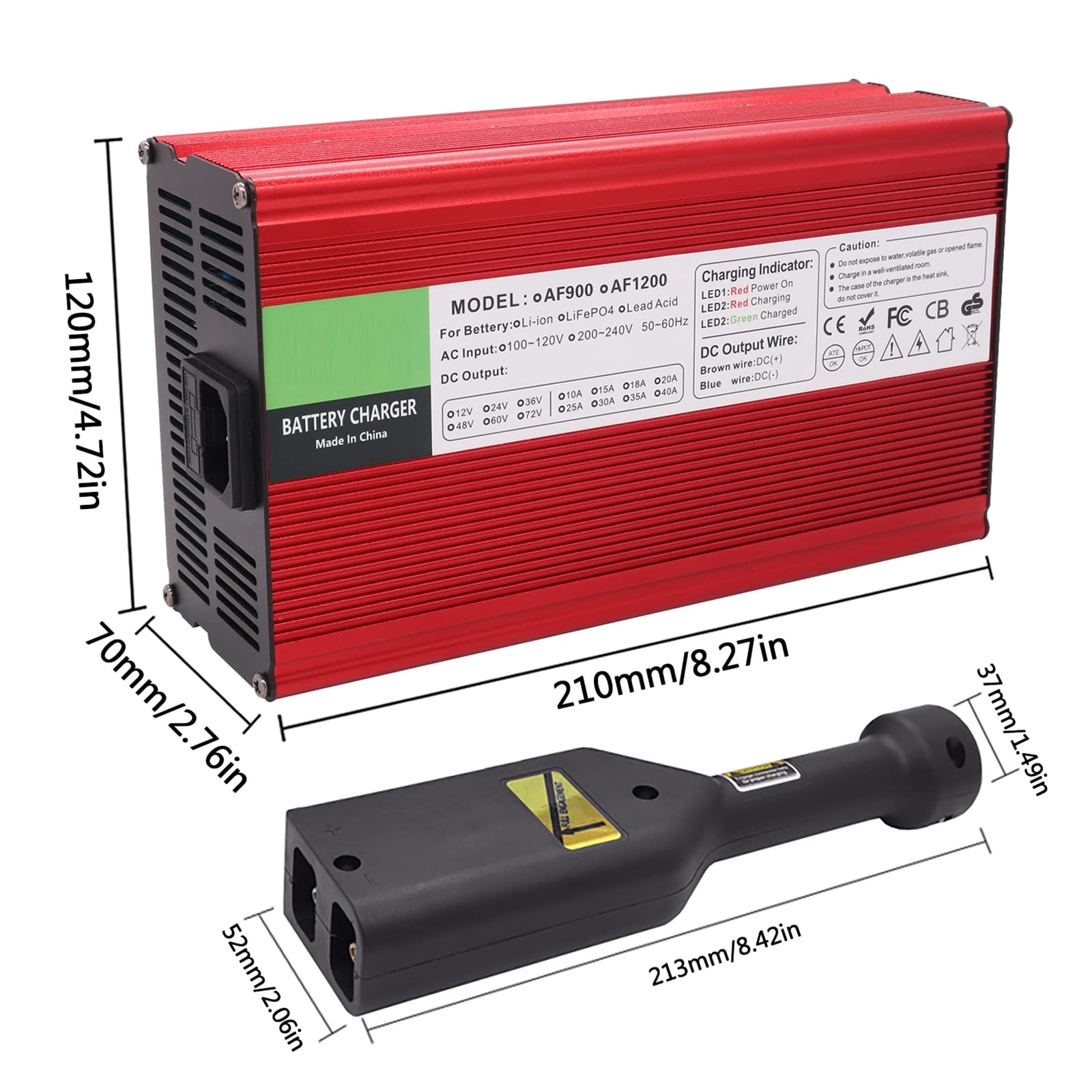 36V 15A Golf Cart Battery Charger with D-Style Plug - Fast Charging Replacement for EZGO, Club Car & Yamaha Carts - Perfect for Home, Course & RV Use