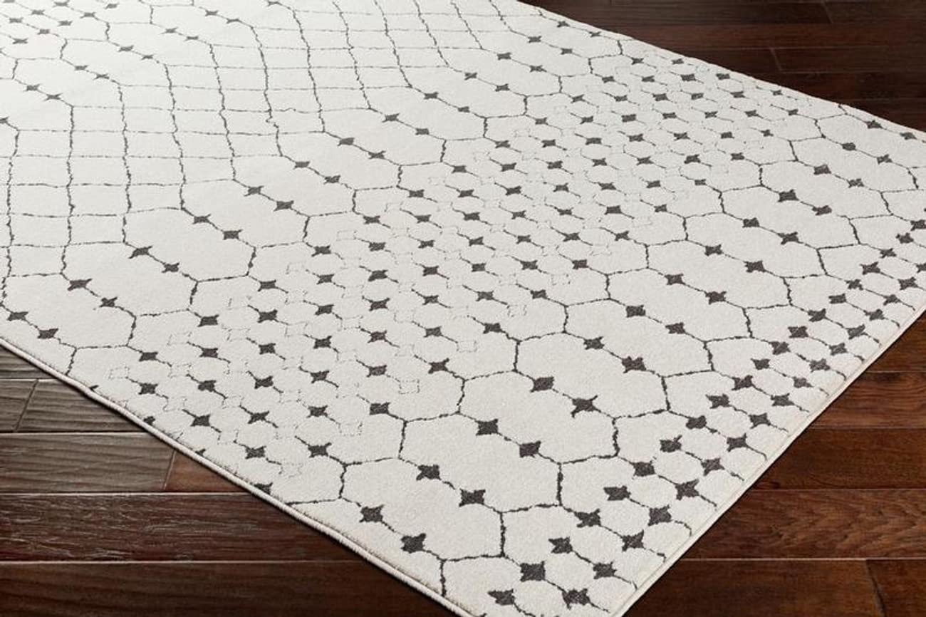 Mark&Day 8x10 Rouen Global Charcoal Area Rug - Soft Modern Carpet for Living Room, Bedroom, Kitchen - 7'10
