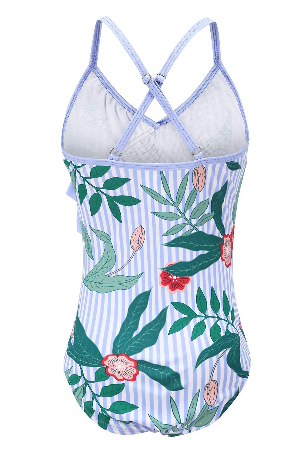 Hawaiian Ruffle One Piece Swimsuits for Girls - Cute Summer Bathing Suit with Floral Print | Perfect for Beach Vacation, Pool Party & Tropical Getaway