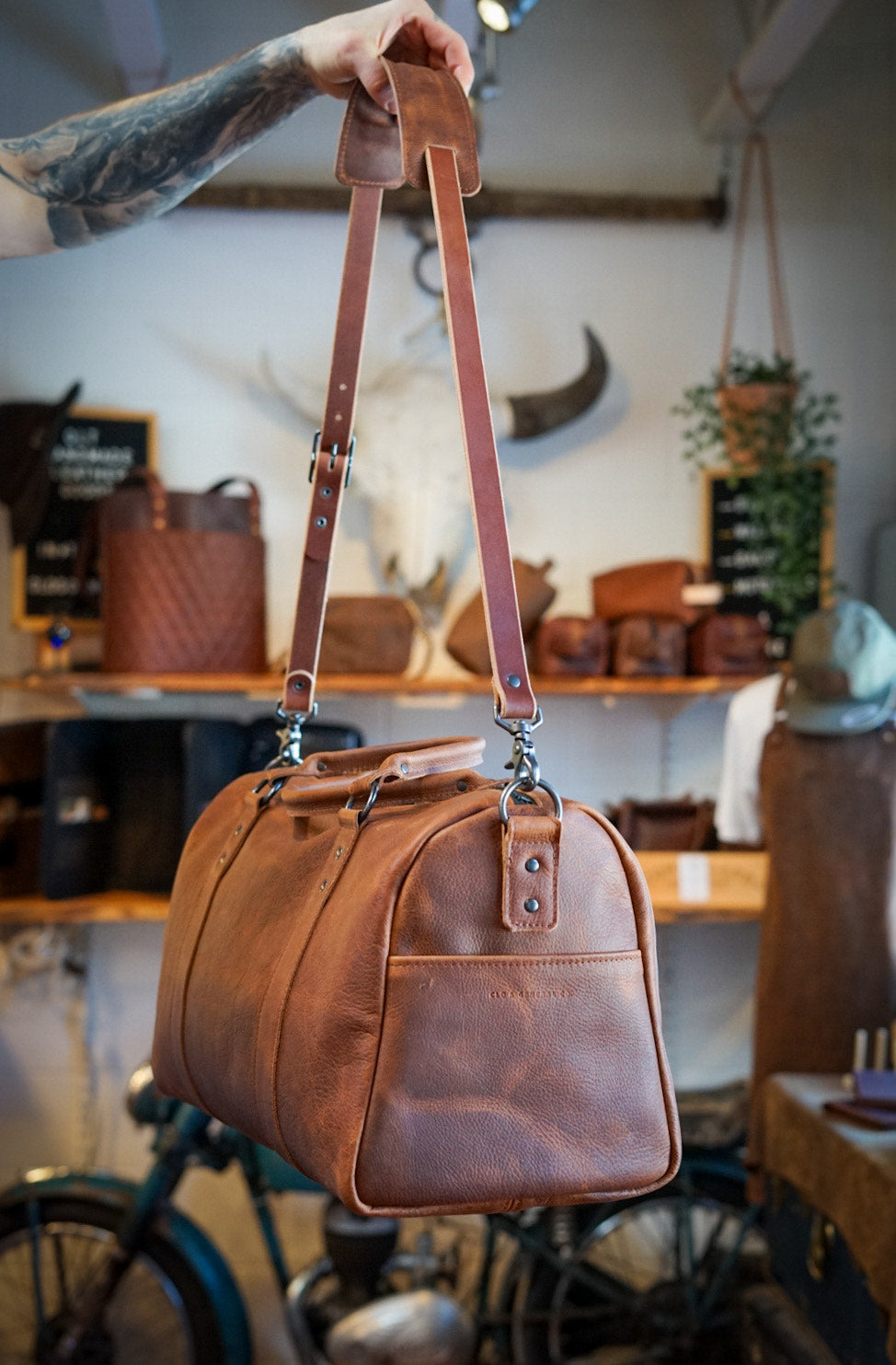 Premium Overnight Duffle Bag - Kodiak Tan Color, Water-Resistant Travel Duffel for Gym, Weekend Trips & Outdoor Adventures