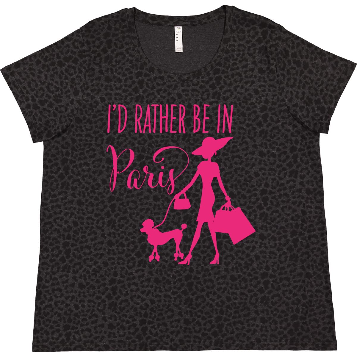 Inktastic 'I'd Rather Be in Paris' Women's Plus Size Travel & Shopping Graphic T-Shirt - Casual Outfit for Vacation, Sightseeing & City Adventures