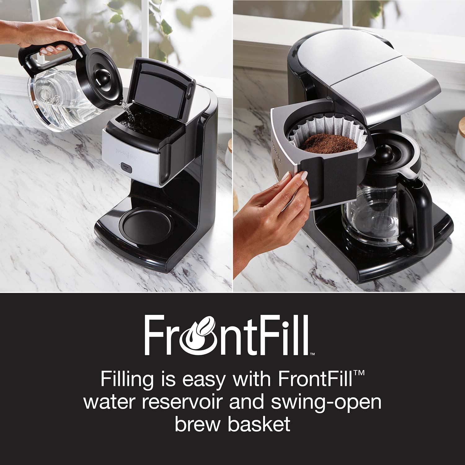 Proctor Silex 43686 FrontFill 12 Cup Coffee Maker - Drip Coffee Machine for Home & Office, Perfect for Large Families & Entertaining Guests
