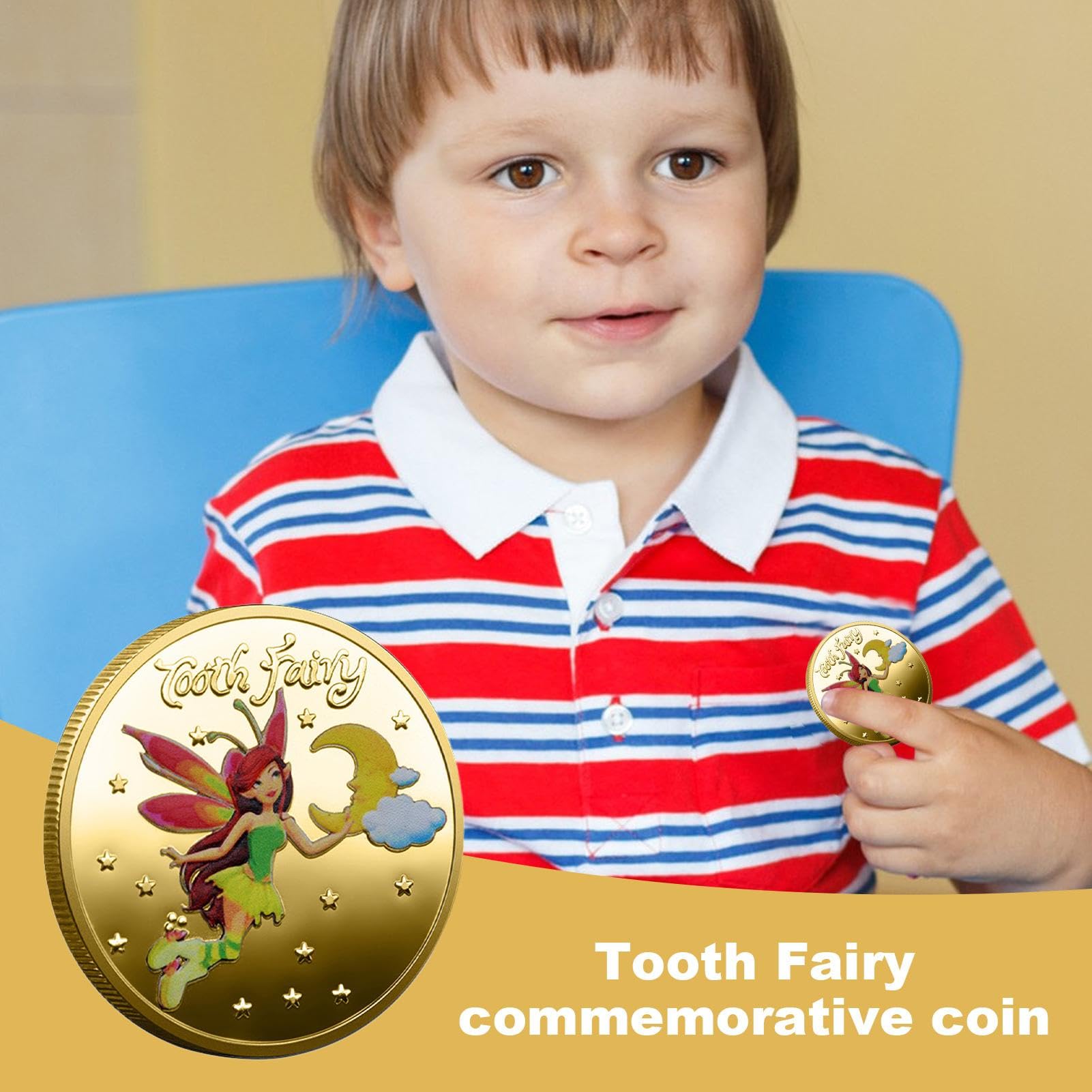 Tooth Fairy Coin for Kids - Lost Teeth Reward Keepsake & Commemorative Souvenir | Cartoon Uncirculated Collectible Coin for Boys & Girls | Perfect Gift for Tooth Change Milestones & Childhood Memories