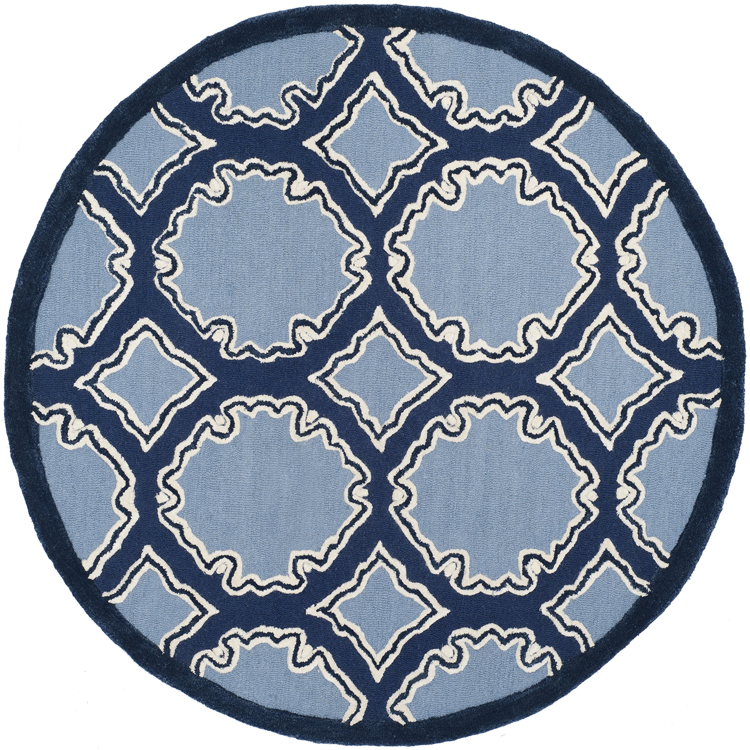 SAFAVIEH Bella Collection 5' Round Navy Blue Handmade Premium Wool Area Rug - Perfect for Living Room, Bedroom & Home Decor