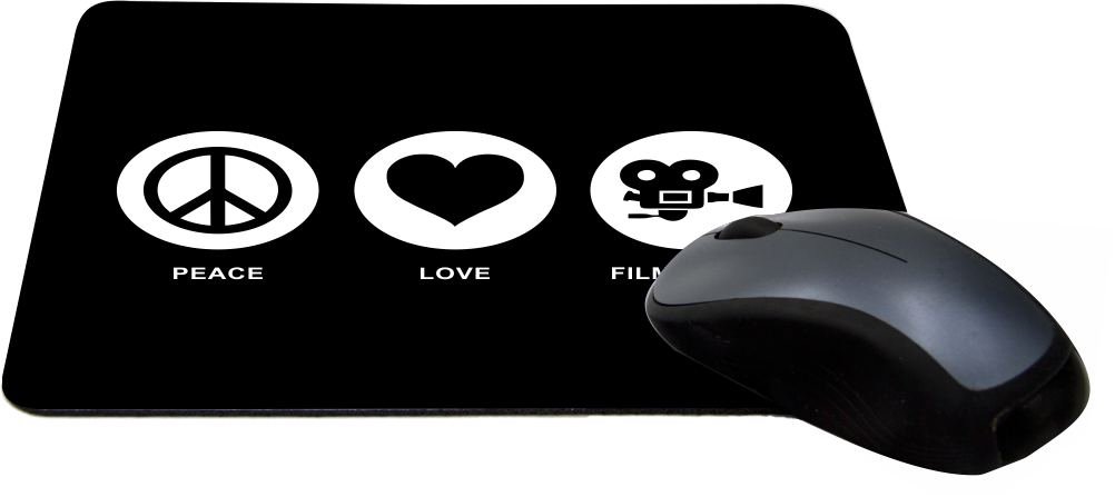 Peace Love Filmmaker Black Lightning Series Gaming Mouse Pad - Large Non-Slip Rubber Base, Smooth Surface for PC/Laptop - Perfect for Gaming, Office Work & Creative Design (MPSQ-RK-42752)