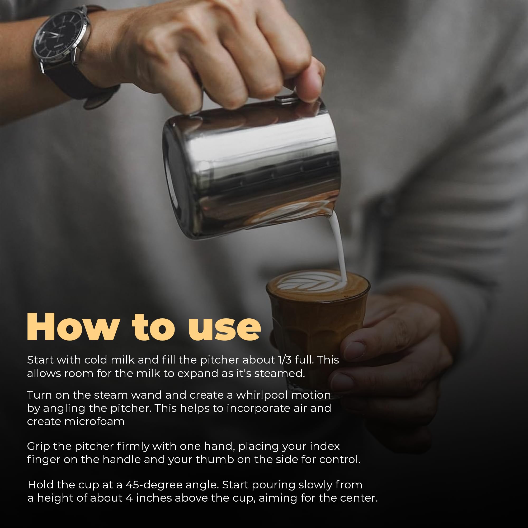 Premium 20 oz Stainless Steel Milk Frothing Pitcher for Latte Art - Rattleware Commercial & Home Barista Use - Perfect for Espresso, Cappuccino & Macchiato Making