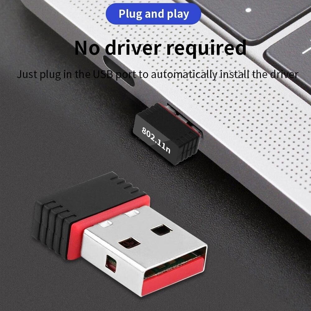 150Mbps Mini USB WiFi Adapter - Dual Band 2.4G/5G for PC Desktop - Home & Office Use