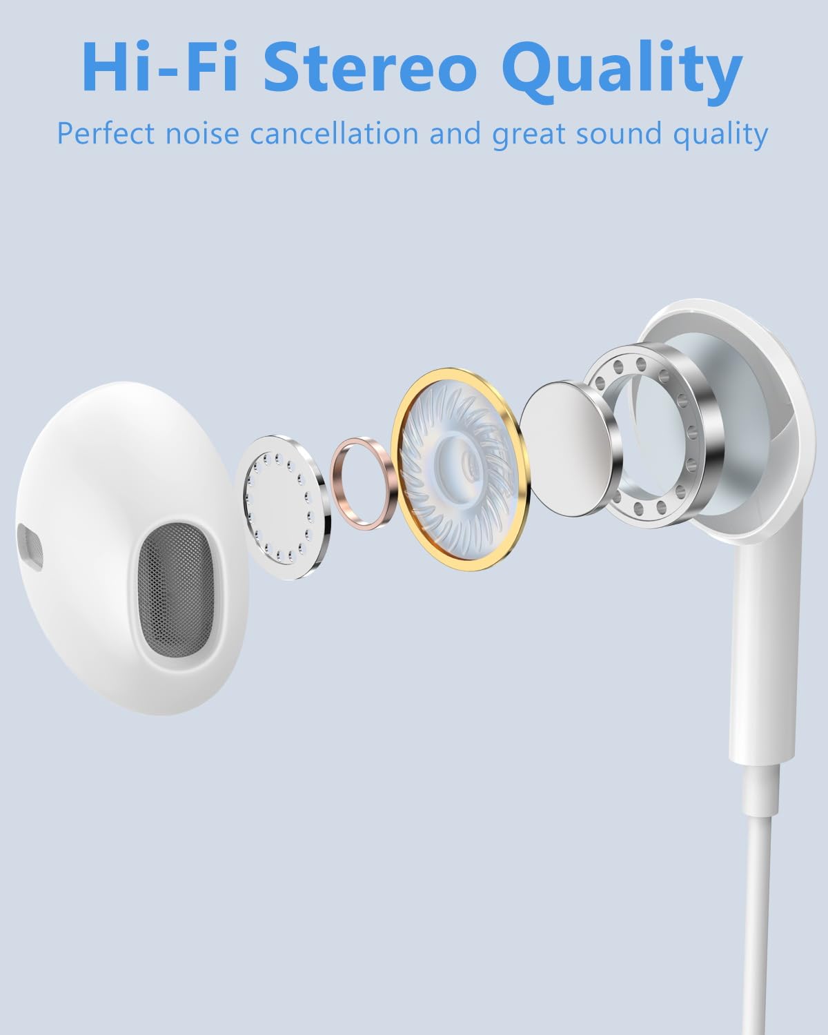 3 Pack USB-C Wired Earbuds with Mic & Volume Control - HiFi Stereo Noise Cancelling In-Ear Headphones for Samsung Galaxy S24/S23/S22 Ultra, iPhone 15/Plus/Pro/Pro Max, iPad Pro, Huawei - Perfect for Commuting, Gaming & Work Calls