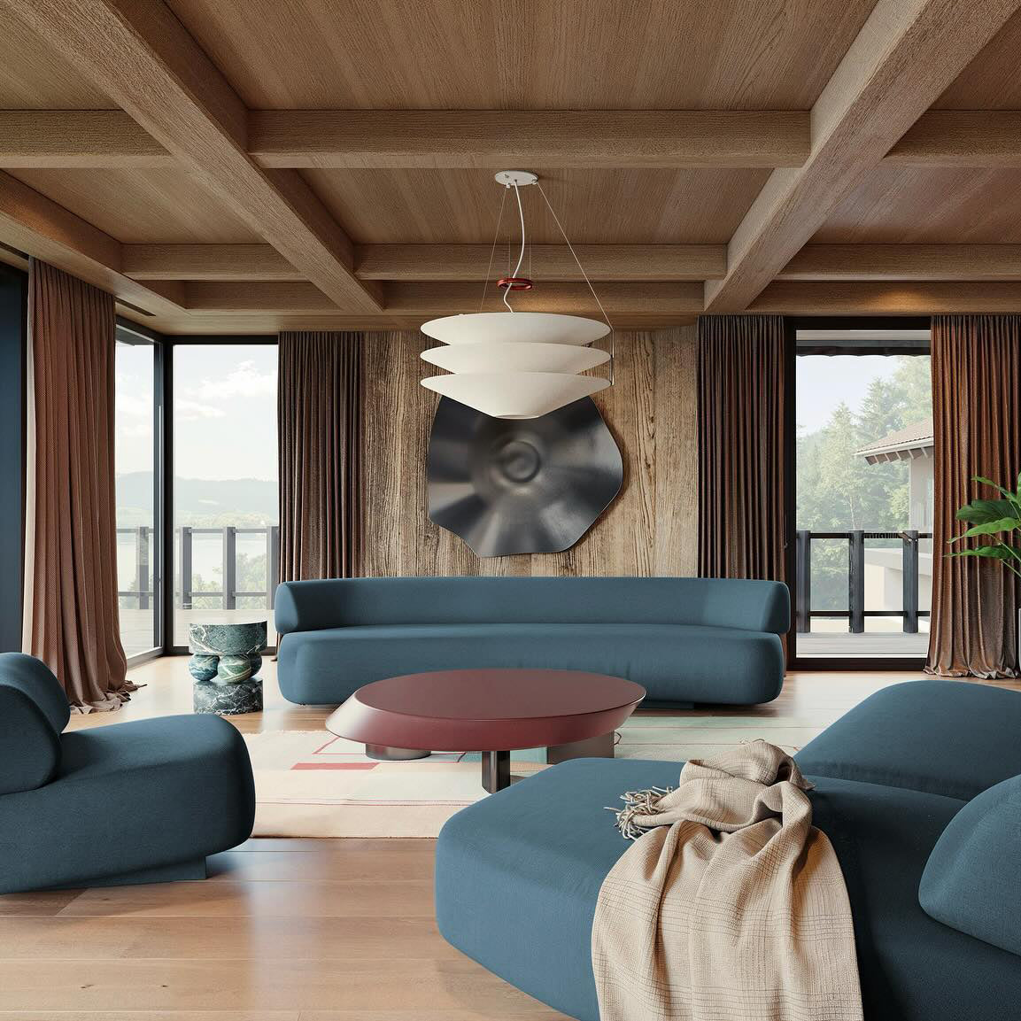 Modern Floating Pendant Lamp - Adjustable Hanging Light Fixture for Living Room, Bedroom, Dining Room - Perfect for Home Decor, Indoor Lighting, and Creating Ambient Atmosphere
