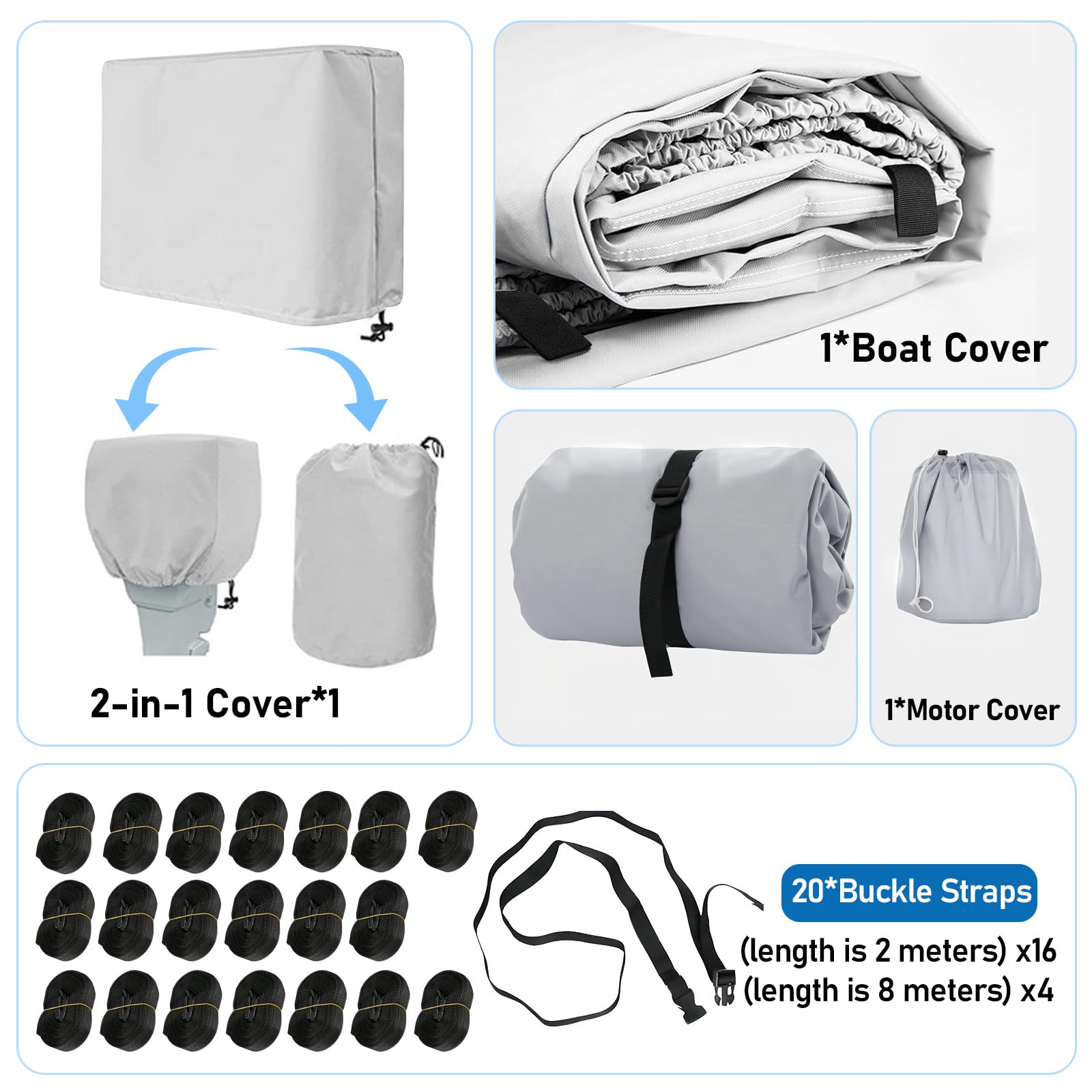 Heavy Duty 25-28ft Pontoon Boat Cover - 900D Waterproof Marine Grade Oxford UV Resistant Canvas Cover with Motor Protection | Trailerable Boat Cover for Pontoon Boats | Perfect for Outdoor Storage & Winter Protection