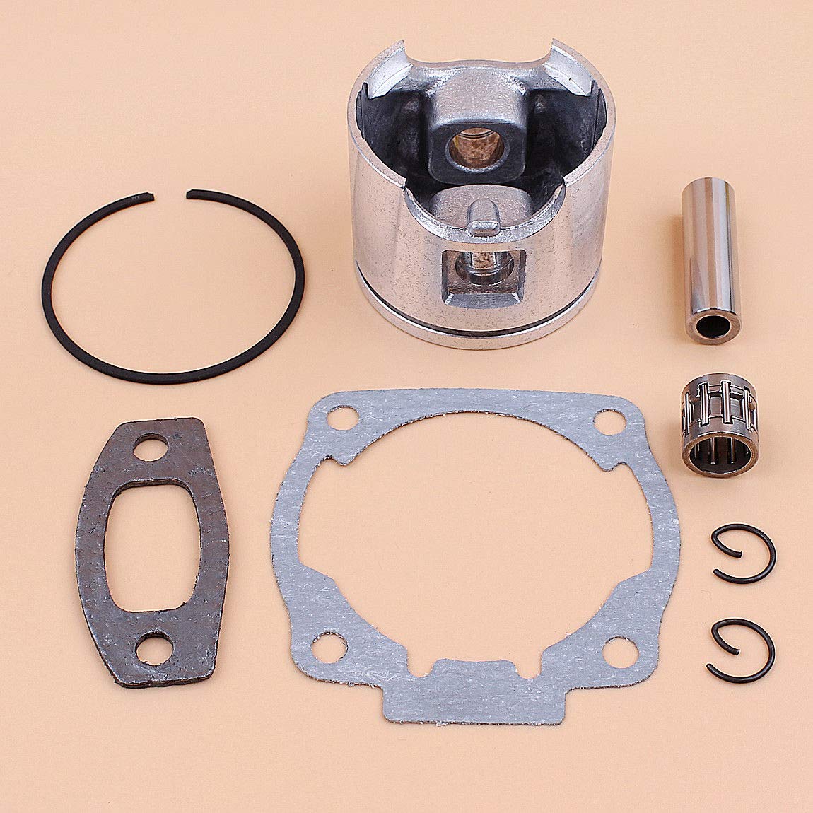 Husqvarna 55 Rancher 51 Chainsaw 46mm Piston Ring & Needle Cage Replacement Kit (Part #503608171) - Compatible with Chainsaw Repair & Maintenance