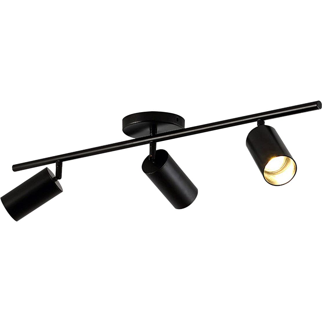Modern Matte Black Track Lighting Fixture - 3-Light Dimmable LED Ceiling Spotlights for Kitchen, Dining Room & Living Room | Indoor Flush Mount Lighting | Energy Efficient Home & Office Lighting Solution