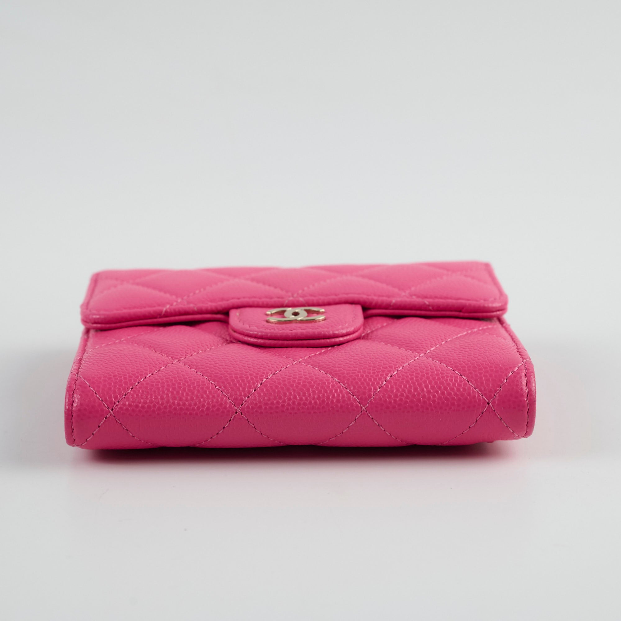 Chanel Quilted Caviar Leather Tri-Fold Wallet in Pink | Luxury Women's Wallet for Everyday Use & Special Occasions