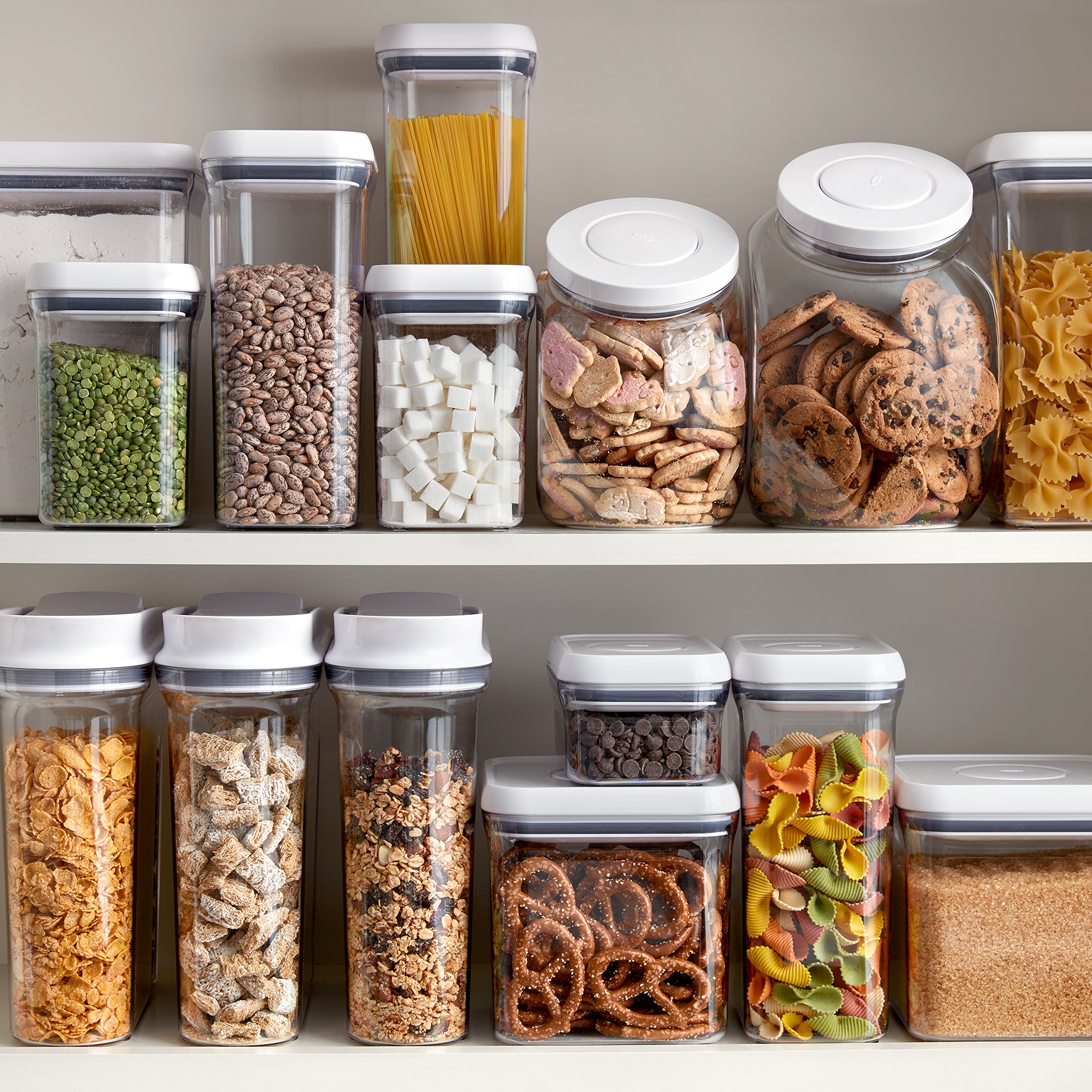 OXO Good Grips 10-Piece Airtight Food Storage POP Container Set - BPA-Free Kitchen Organization for Flour, Sugar, Coffee & Dry Goods - Space-Saving Stackable Design for Pantry & Countertop