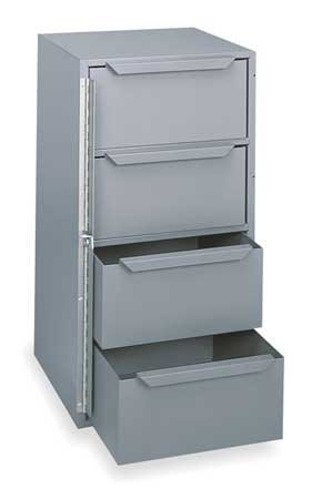 Durham 4-Drawer Storage Cabinet for Trucks & Vans - 25lb Capacity, Grey Powder Coat - Perfect for Vehicle Tool Organization