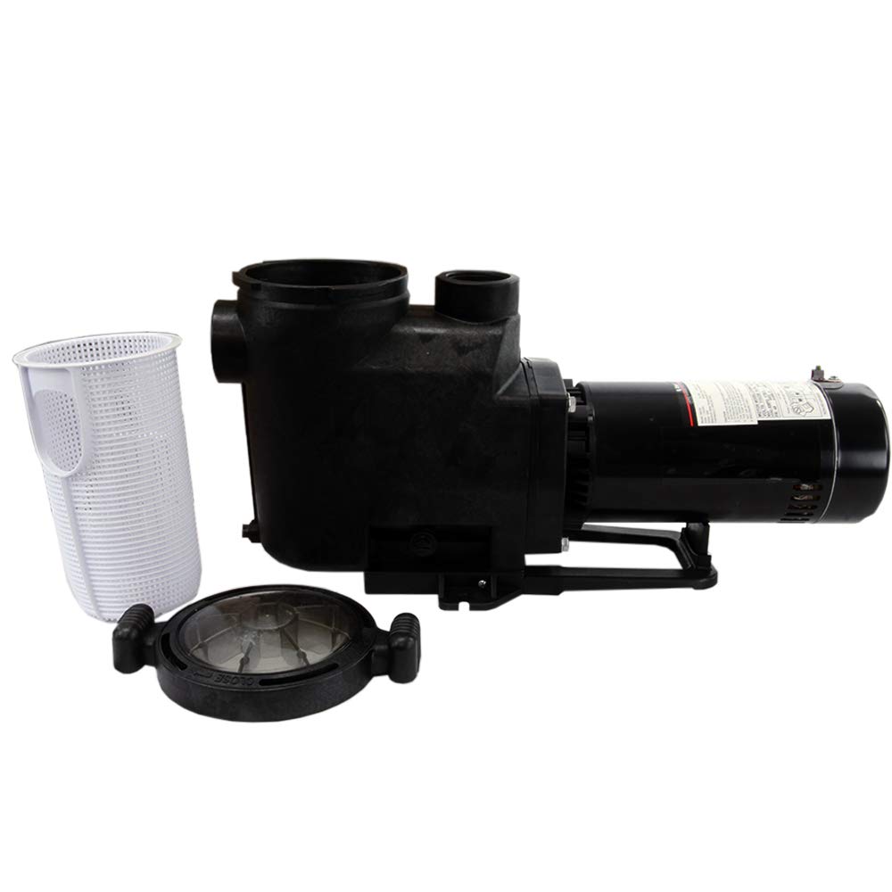 Rx Clear Silent-Flow 1 HP In-Ground Pool Pump with 2-Inch Ports | 48 Frame Energy Efficient Motor | 115V/230V Dual Voltage | 15A/7.5A | Clear View Lid | High Performance Low Noise Swimming Pool Pump for Residential & Commercial Use | Perfect for Pool Maintenance, Water Circulation & Filtration Systems