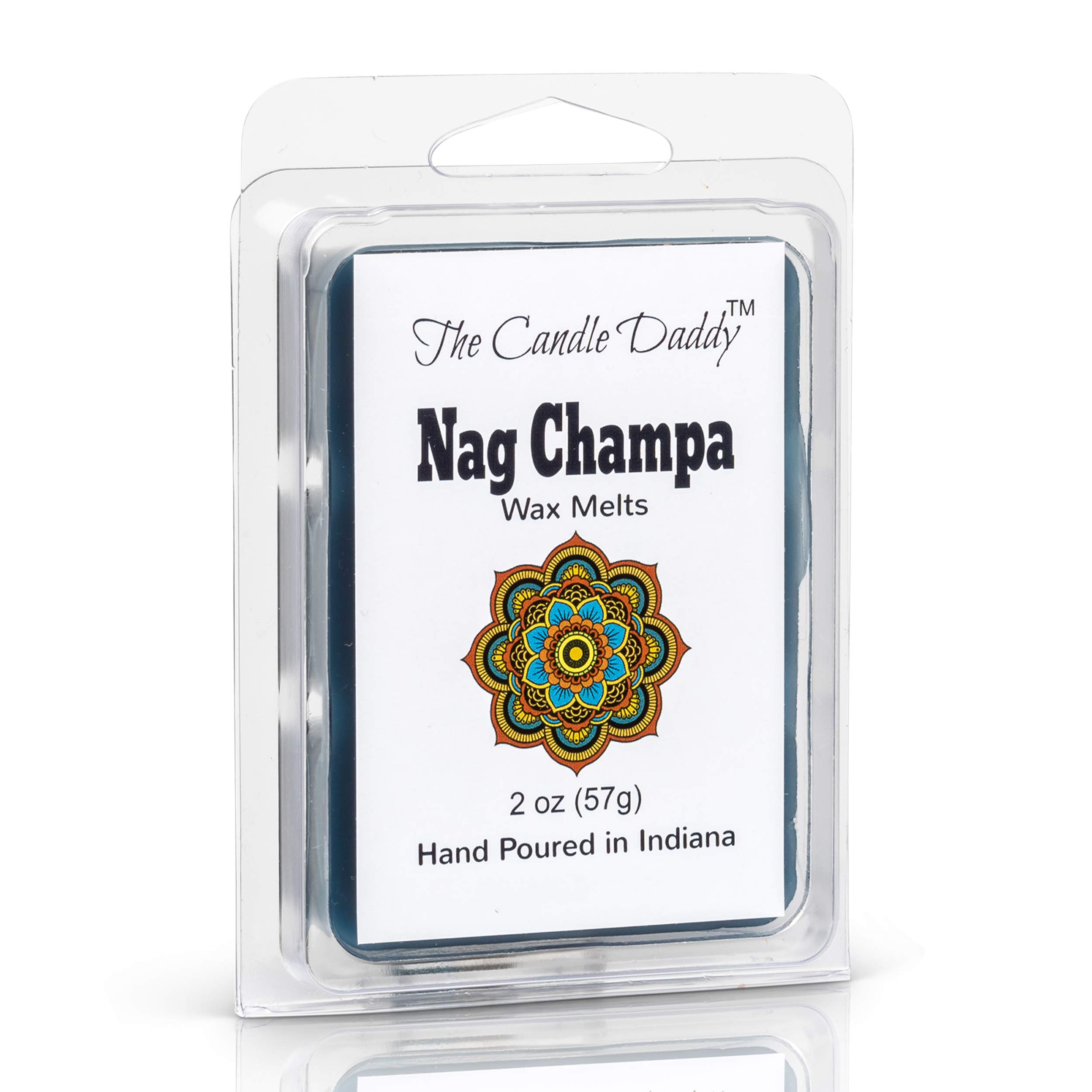 Nag Champa Scented Candles & Wax Melts Set - 6 oz Candle & 3 x 2 oz Wax Melts for Aromatherapy, Meditation & Relaxation - Perfect for Home, Yoga & Spa