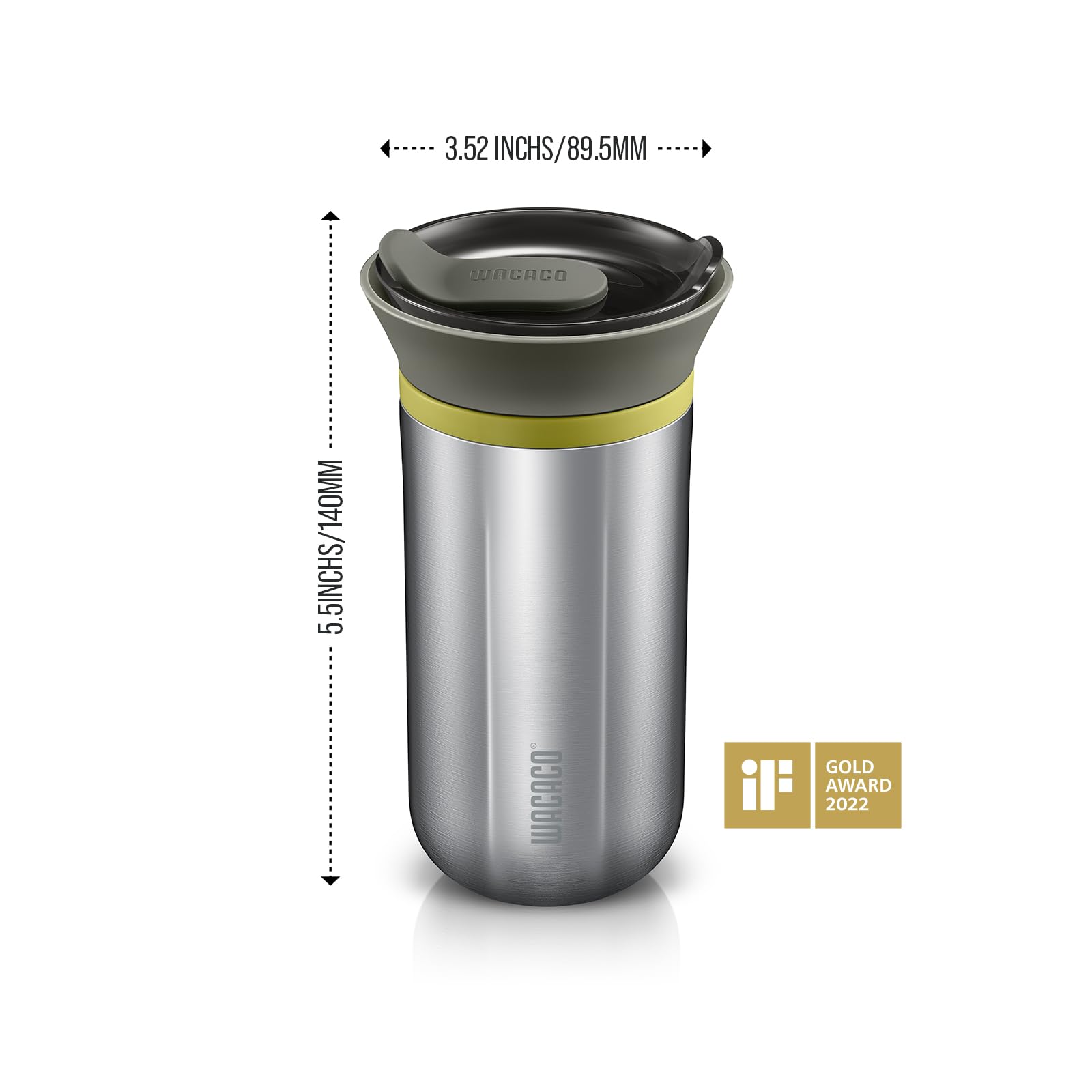 WACACO Cuppamoka Portable Pour Over Coffee Maker - Manual Drip Coffee Brewer with 10 Reusable Cone Paper Filters, 10oz Stainless Steel Travel Coffee Maker for Camping, Office & Home Brewing