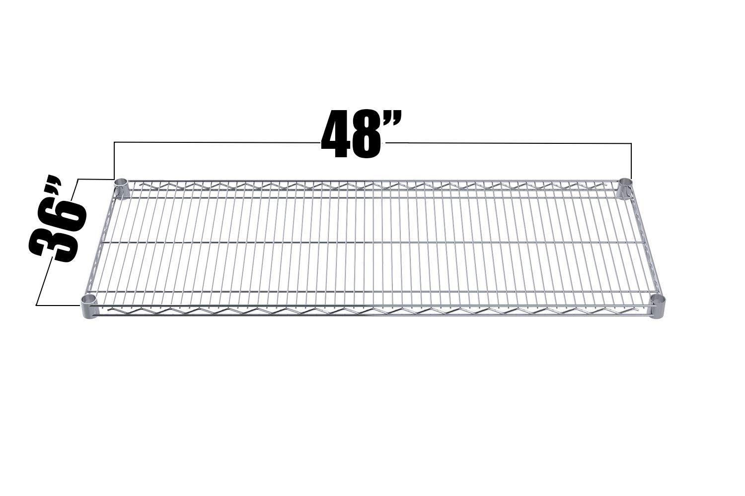 Heavy Duty Chrome Wire Shelving - Pack of 2 NSF Storage Shelves 36
