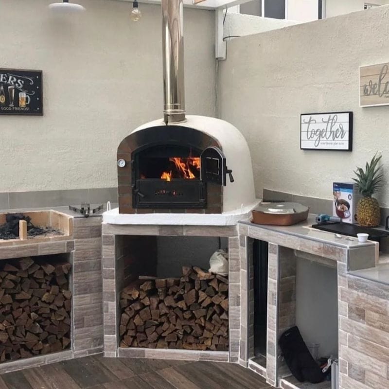 Premium Lisboa Rustic Arch Brick Pizza Oven for Outdoor Cooking – Perfect for Backyard, Patio, and Garden Pizza Parties