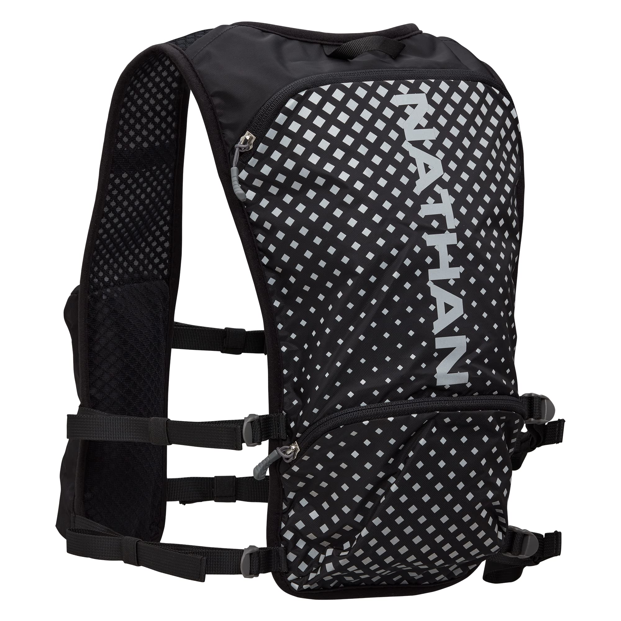Nathan Hypernight QuickStart 2.0 4L Hydration Pack with 1.5L Bladder - Reflective Night Running Gear, Moisture-Wicking Unisex Backpack with Front Water Bottle Pockets - Perfect for Trail Running, Hiking & Outdoor Adventures