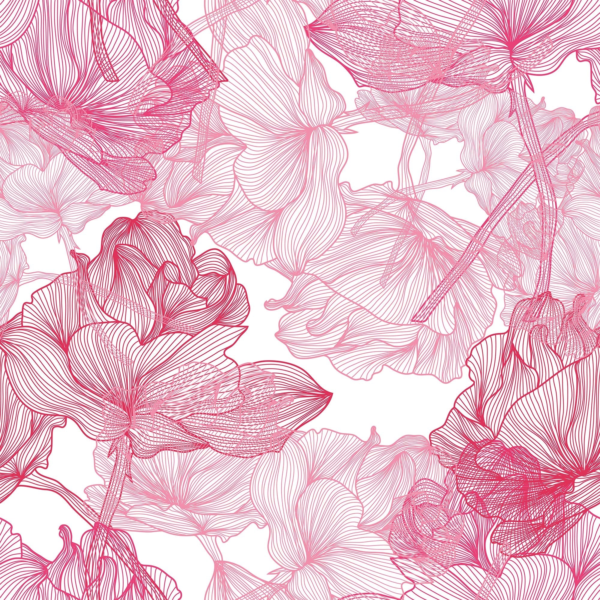 Waterproof Pink Bathroom Wallpaper Sample - Floral & Similar Tones 003 | Peel & Stick Removable Wall Decor for Bath, Powder Room & Vanity Areas