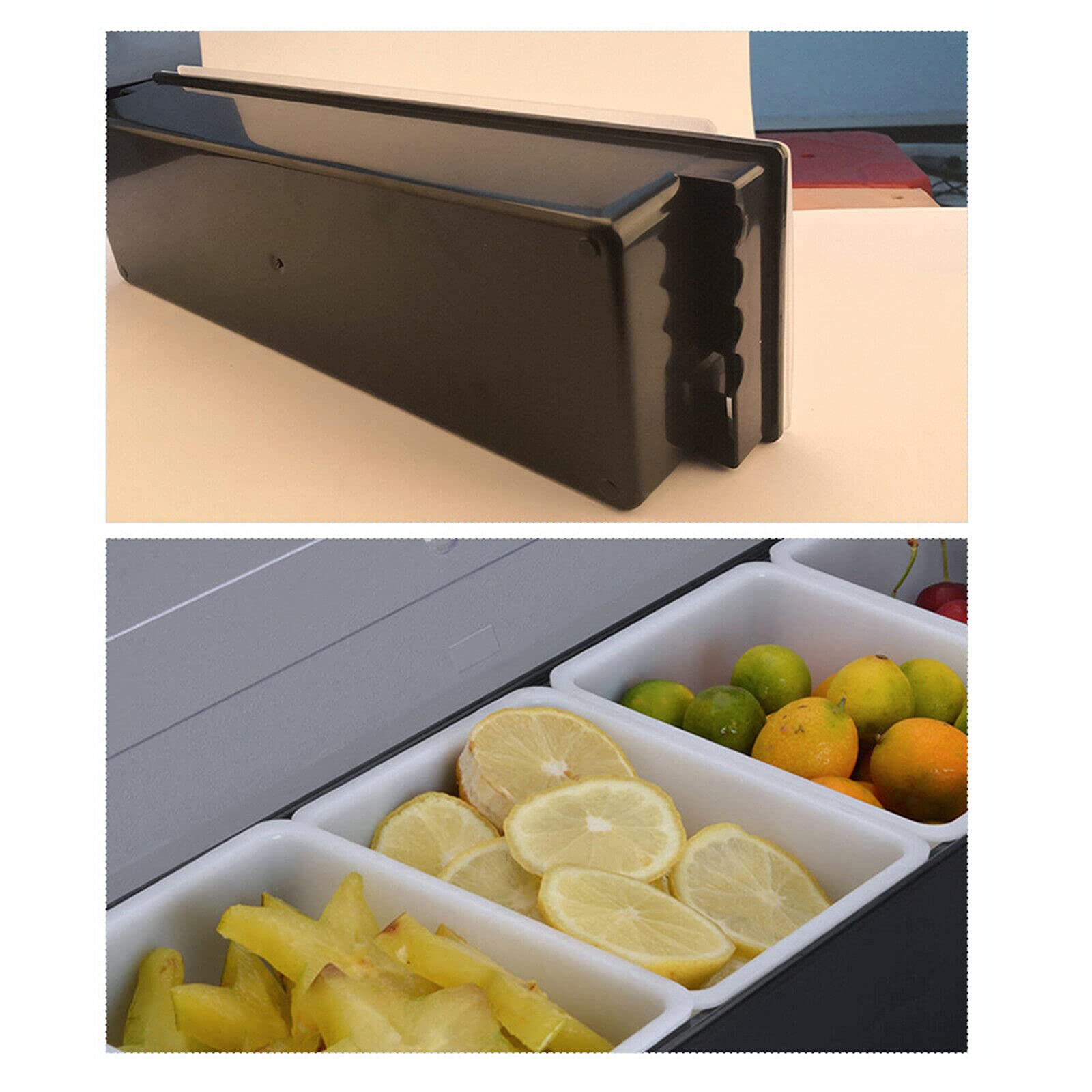 LOYALHEARTDY 2-Piece Clear Food Storage Container Set with 5 Detachable Small Containers & Lids - Reusable Refrigerator Organizer for Fruits, Vegetables & Meal Prep - Includes Ice Storage Layer for Freshness - Perfect for Kitchen, Pantry & Office Organization