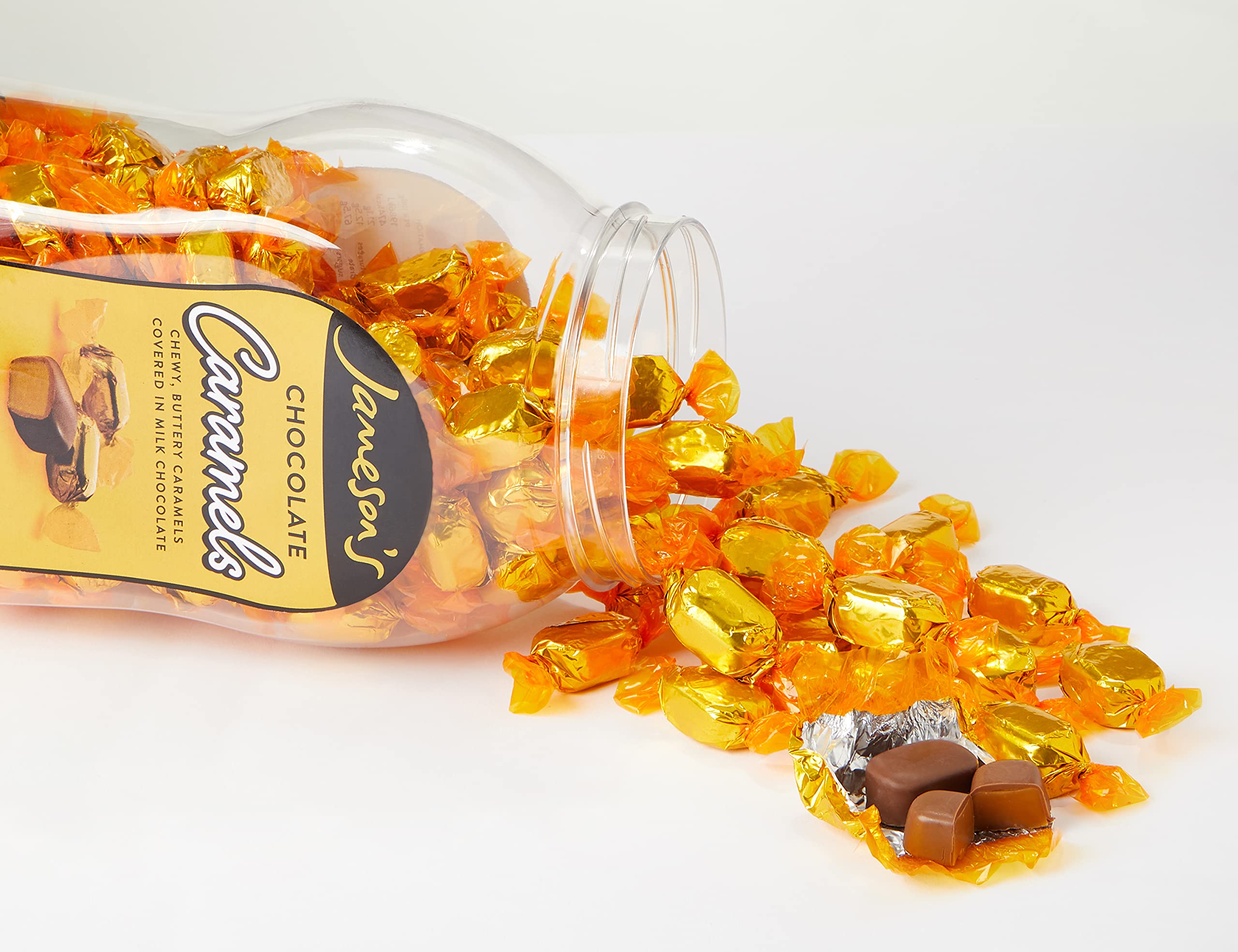 Jamesons Chocolate Caramels - 1.8kg (4 lbs) Bulk Jar - Gourmet Chocolate Covered Caramels for Gifts, Parties & Dessert Toppings