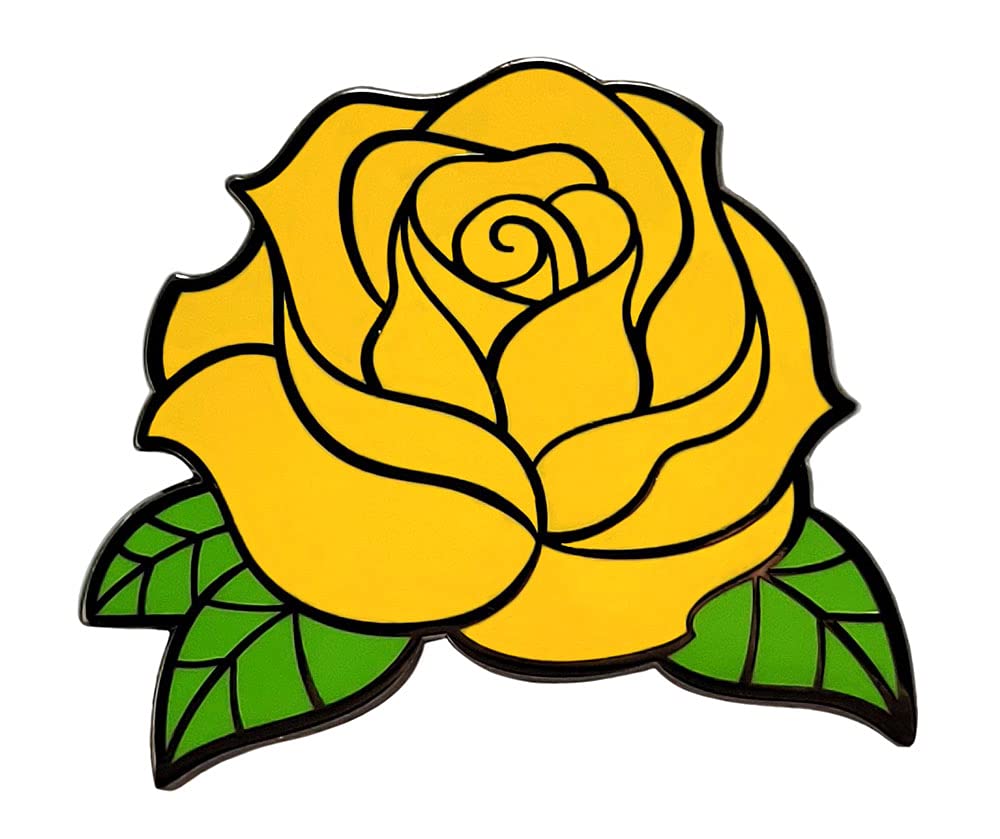 Yellow Rose Enamel Lapel Pin - Vintage Floral Brooch for Women & Men - Perfect for Jackets, Hats, Bags & Gifts