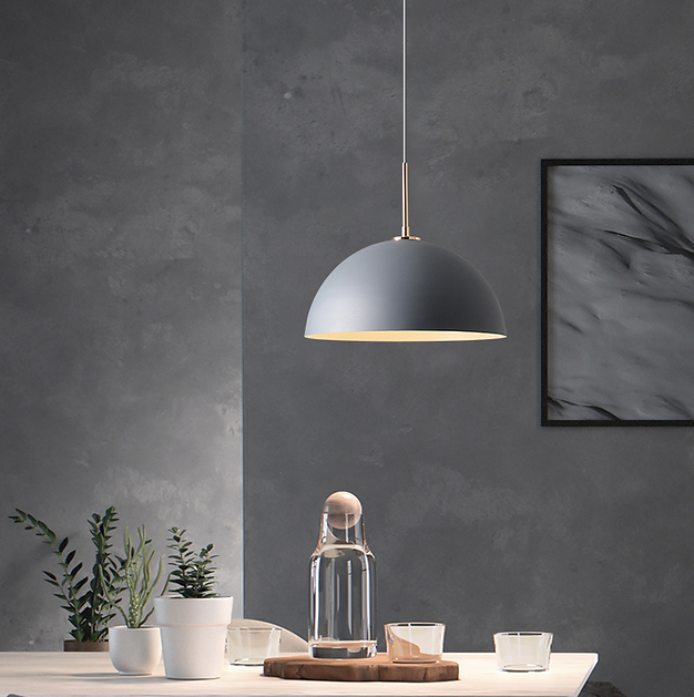 Modern LED Semi-Sphere Pendant Light - Scandinavian Style Ceiling Lamp for Living Room, Bedroom & Dining Room - Energy Efficient Home Decor Lighting