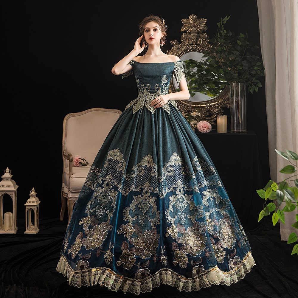 KEMAO Rococo Victorian Baroque Marie Antoinette Dress - Renaissance Period Ball Gown for Cosplay, Historical Reenactment & Themed Parties
