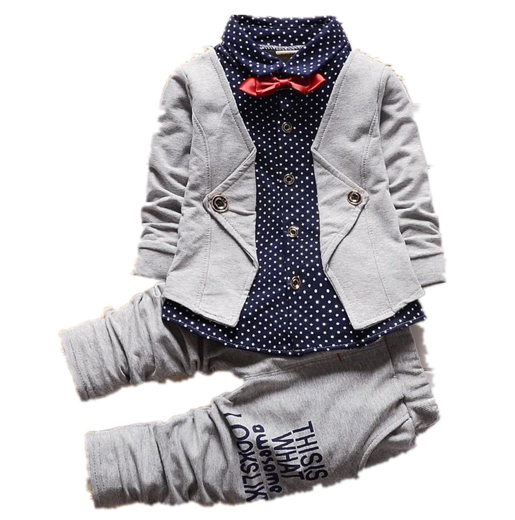 Baby Boy Formal Suit Set - Gentry Tuxedo with Bow Tie for Christening, Wedding & Party Outfits | Elegant Children's Dress Clothes for Special Occasions