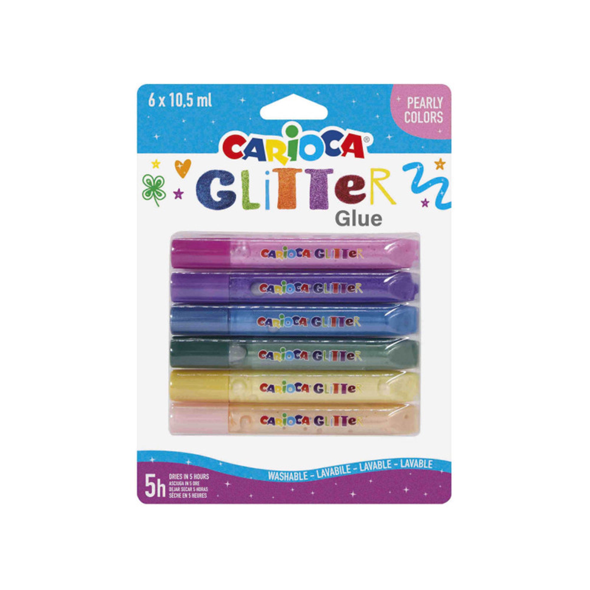 6 Pack Glitter Glue Set - 10.5ml Each | Non-Toxic, Vibrant Colors for DIY Crafts, Scrapbooking & School Projects | Washable & Kid-Safe Art Supplies