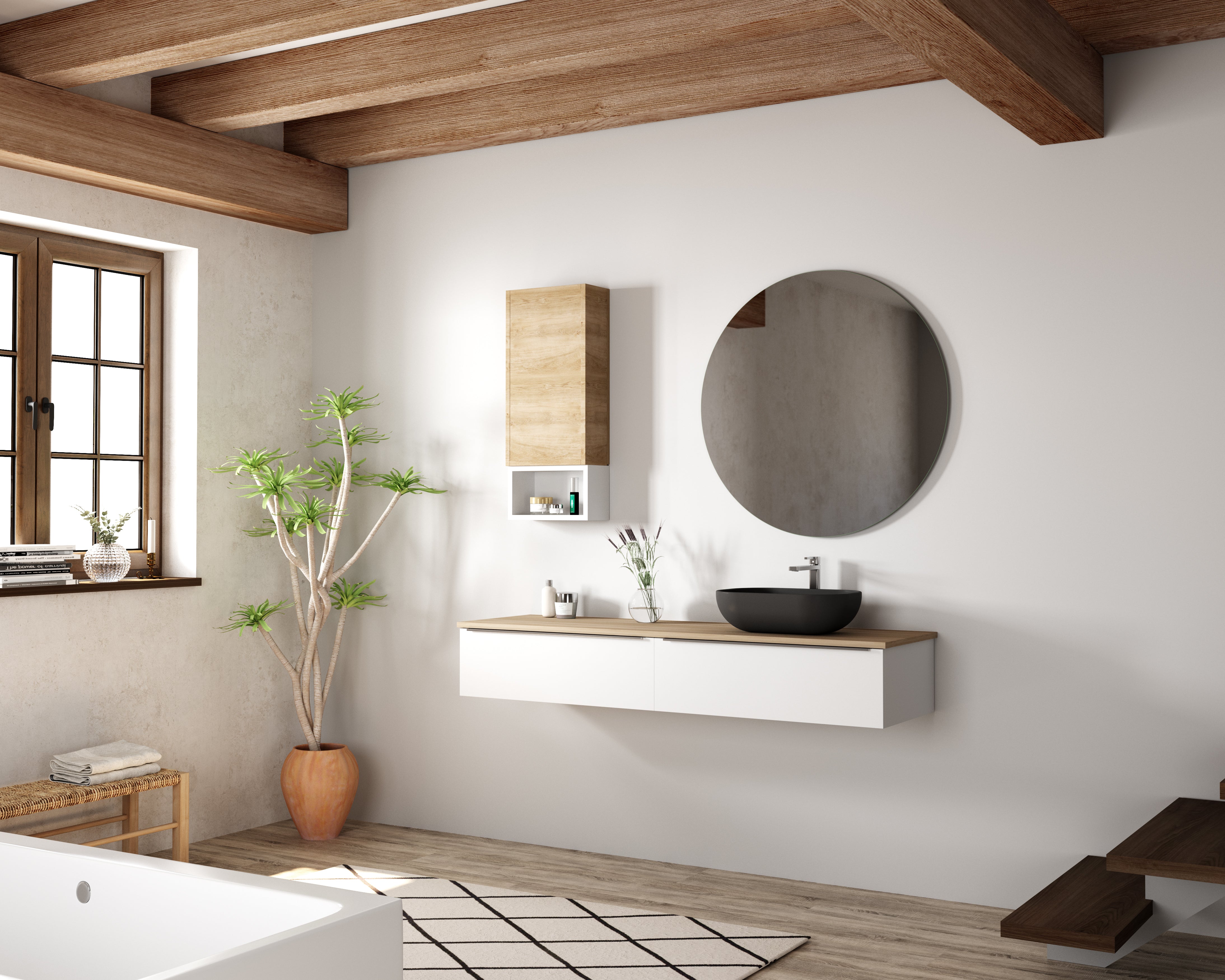 Modern Bathroom Vanity Cabinet with Sink - 36 Inch White Freestanding Storage for Bathroom - Perfect for Small Spaces, Powder Rooms & Master Baths