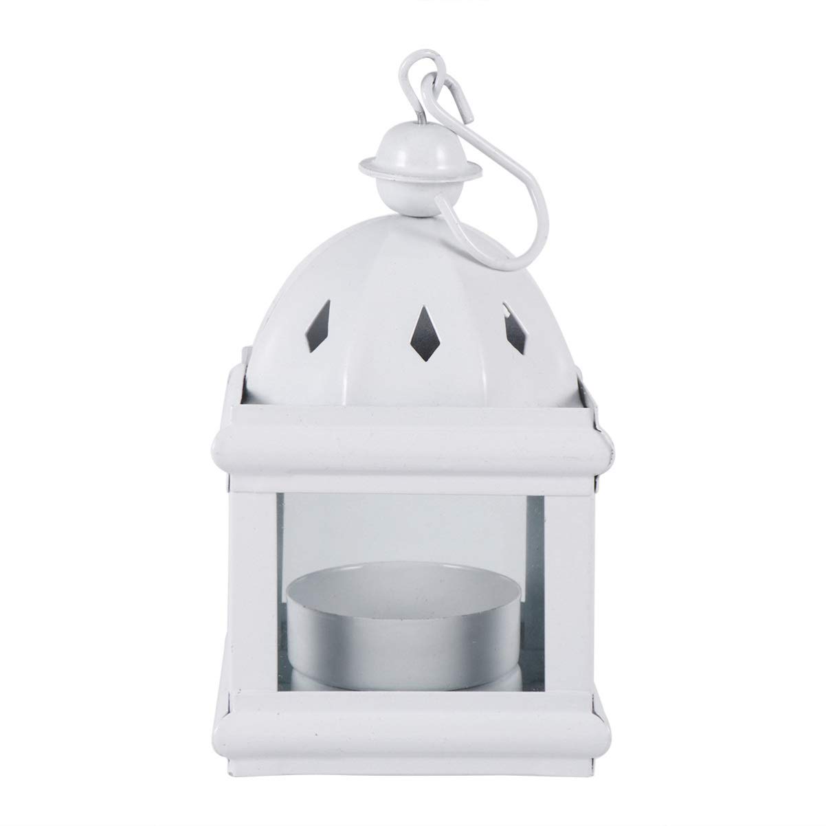 2PCS Iron Candle Lantern with Glass - Decorative Hanging Storm Candle Holders for Indoor & Outdoor Use | Perfect for Pathway, Patio, Porch, Weddings & Parties | Weather-Resistant Yard Lantern Stake for Shelf & Garden Decor