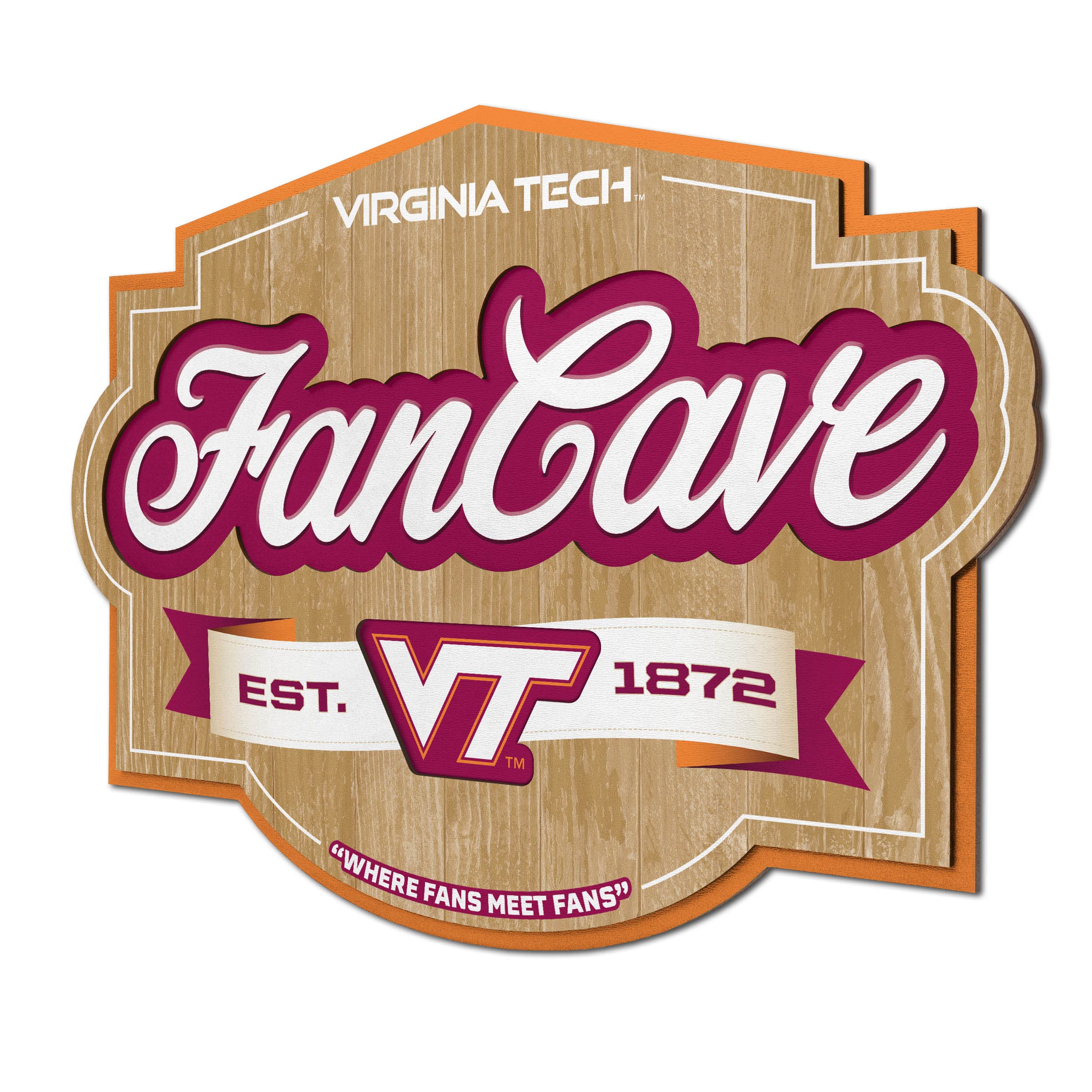 YouTheFan NCAA College Sports Team Logo Fan Cave Sign - Perfect for Game Room, Man Cave, Sports Bar & Tailgating Decor