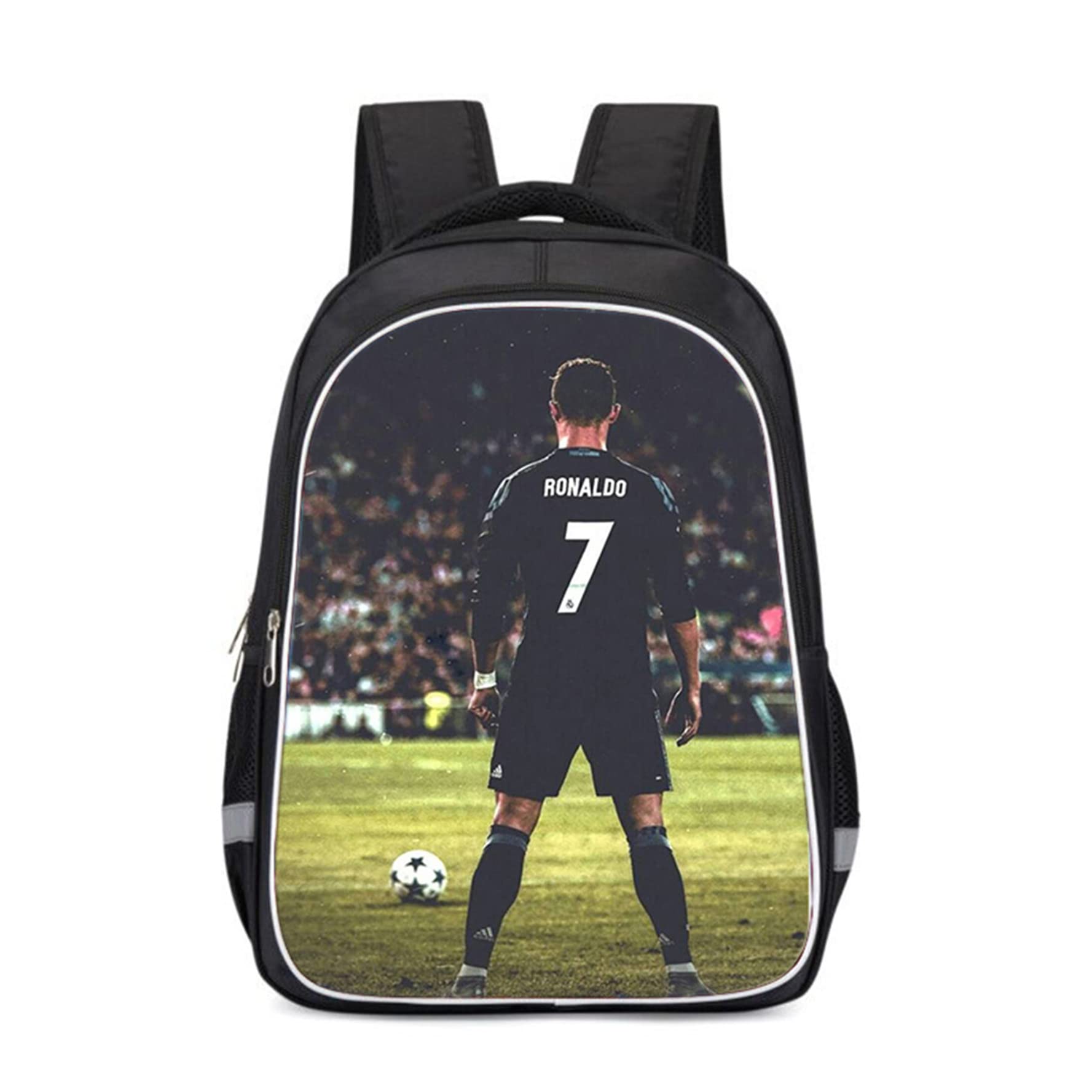 XCO-LEE Kids Teens Ronaldo Canvas Backpack - Large School Book Bag for Boys & Girls - CR7 Football Fans Backpack (One Size) - Perfect for School, Travel & Sports Events